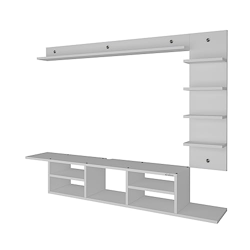 Image of Anikaa Charley Engineered Wood Wall Mount TV Unit /TV Stand /Wall Set Top Box Stand /TV Cabinet /TV Entertainment Unit (White)(Ideal for Upto 55 inch)(D.I.Y)