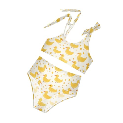 Wusikd Yellow Duck Girls Swimsuits Two Piece Dots Swimwear Bikini Set for for Girls Size 3T 5