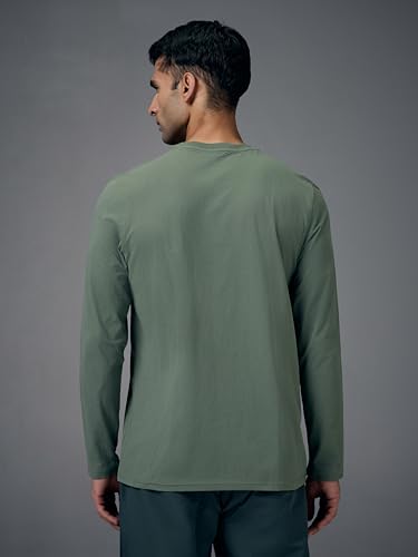 Image of TECHNOSPORT Men's Slim Fit Full Sleeve Crew Neck T-Shirt, COTFLEX Quick Dry Moisture Wicking Stretchable Sports Gym and Casual Wear