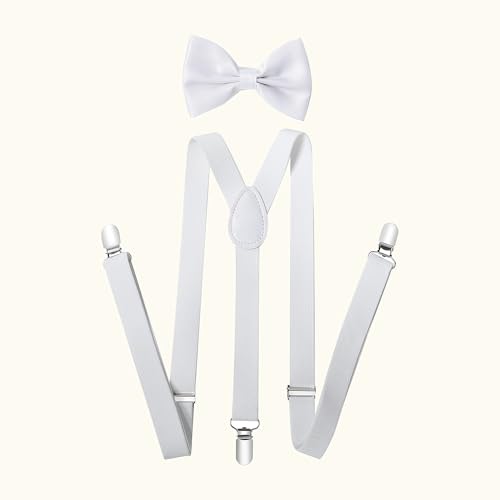 Image of BABEYOND 1920s Mens Gatsby Gangster Accessories Set Panama Hat Suspender Bow Tie