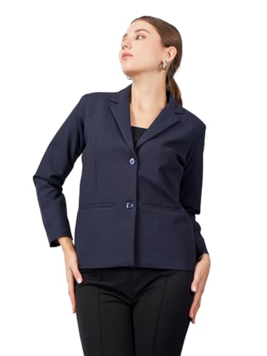 Image of modny Women's Formal Cotton Blazer | Single-Breasted, Button Closure, Long Sleeves Blazer for Girls | Professional Outfit for Office & Meetings