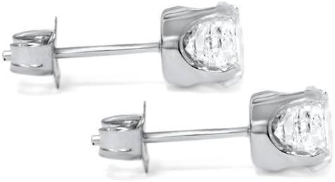 Pompeii 1 Ct TDW Round Cut 14K White or Yellow Gold Diamond Studs Earrings IGI Certified - Image 2