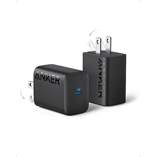 Anker 30W USB-C Charger, 312 Charger with Compact & Foldable Design, Fast Charging for iPhone 16/15 Series, Samsung S23, MacBook Air, Pixelbook, iPad Pro, & More (2Pack, Cable Not Included)