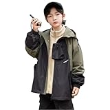 [KOSIKINI] 子供服 マウンテンパーカー 男の子 3in1 ウインドブレーカー 春 秋 冬 アウトドア ボーイズ ジャケット キッズ ジュニア パーカー 長袖 ゆったり お洒落 スプリングコート 120 130 140 150 160 170 男の子服 キッズ 子供服 キッズ服 男の子 秋 冬 冬服 キッズ アウター ジャケット ブルゾン ジャンパー BirlJk026-MG-120