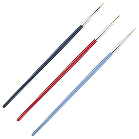 3Pcs Nail Liner Brushes 7mm 11mm 15mm Nail Art Painting Pens Manicure Tool Cover