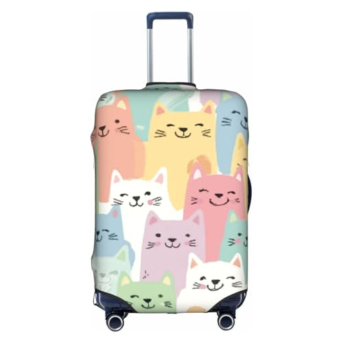 Cute Cats Pet Luggage Cover Washable Suitcase Cover Anti-Scratch Luggage Protector Covers Elastic Suitcase Identify S fits 18-21 Inch Luggage