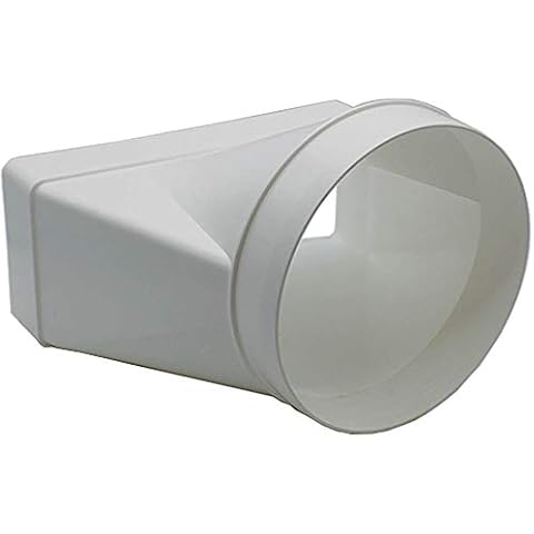 Kair Ducting Adaptor 220mm x 90mm to 150mm - 6 inch Rectangular to Round Straight Channel Connector for Converting to Different Size Duct Systems Cover