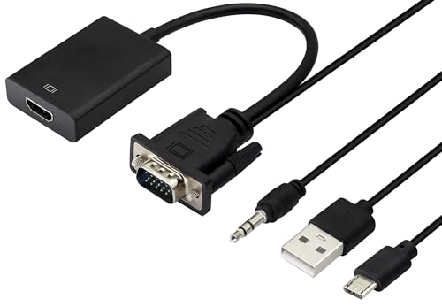 Convertisseur VGA vers HDTV avec alimentation USB pour connecter PC à moniteur