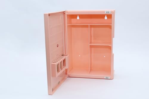 Image of zahab Premium Bathroom Cabinet Multipurpose Wall Mounted Storage Cabinet with Mirror, Prime Look Pink