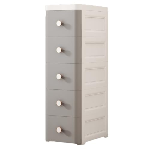 Cajones de almacenamiento de plástico con ruedas, armario pequeño que ahorra espacio, gris, 25 cm, organizador versátil para el hogar, la oficina y las habitaciones de los niños