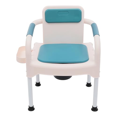 Dodoam Bedside Commodes Chair, Toilet Chair, Drop Arm Commode with Padded Seat and Backrest,220.46Pound Weight Capacity, Commode Toilet with Armrests for Home Use