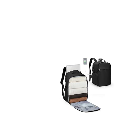 WEPLAN Sac à Dos Voyage Cabine 40x20x25 Ryanair Bagage à Main Easyjet 45x36x20 Bagage Cabine Sac à Dos Valise Cabine Sac à Dos Ordinateur Portable Sac a Dos Loisir Voyage Femme Homme,Noir