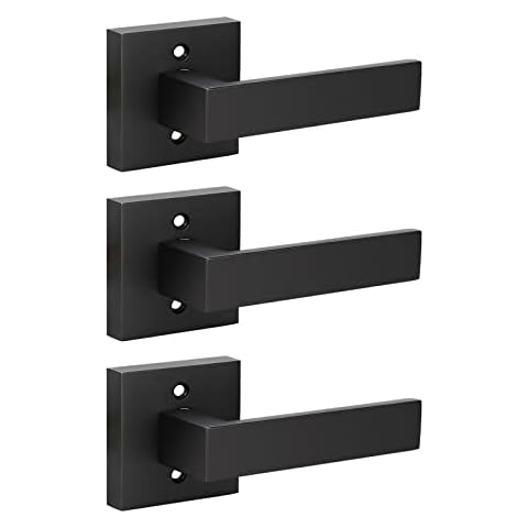 KNOBWELL 3 Pack Matte Black Dummy Lever, Dummy Door Handle for Interior Door Use with Higher Security, Right/Left Handing, 0.93 lb One Lever Cover
