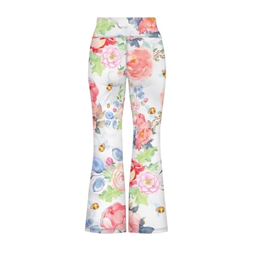 Dolyues Flower Girl Flared Legings Casual Dance Yoga Leggings Wide Leg Kids Bootcut Pants for 5-14 Years Girls3
