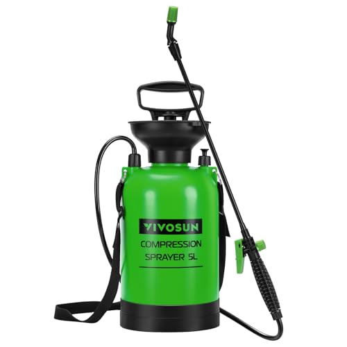 Image of VIVOSUN 1.35-Gallon Pump Sprayer, Pressurized Lawn & Garden Sprayer with Adjustable Shoulder Strap, for Plants Spraying, Garden Watering and Household Cleaning