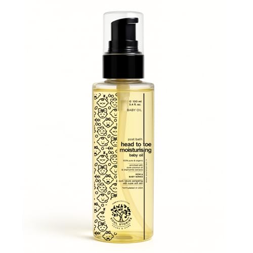 Image of Soul Stories Head to Toe Moisturizing Baby Oil - 100ml | Deep Hydration for Soft Skin, Calm Sleep & Healthy Growth | with Coconut, Jojoba & Almond Oils | All Natural, Gentle & Non-Greasy Formula