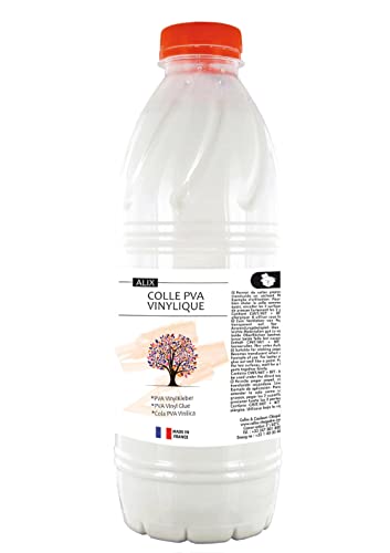 ALIX – Colle PVA Vinylique Blanche 1kg - Idéal Travaux Manuels et Loisirs Créatifs Dès 3 ans – Rentrée Des Classes - Fabrication Française