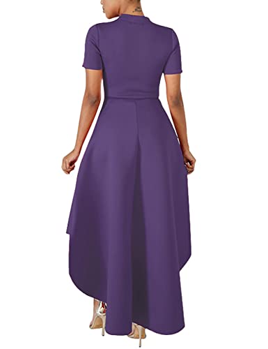 Image of Lrady Womens Casual Shirt Dress High Low Irregular Ruffle Hem Blouse Asymmetrical Peplum Long Tunic Tops