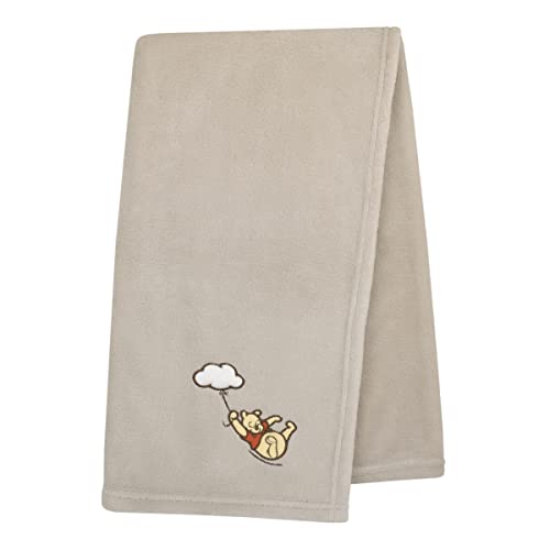 Image of NoJo Disney Winnie The Pooh - Blustery Day Grey Cloud Super Soft Baby Blanket with Applique
