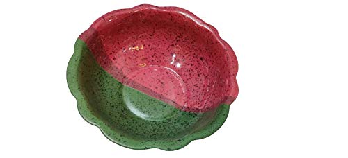 Ceramic Floral Edge, 750 ml, Dual Colour Serving Bowls Noodles/Snacks/Raita/Daal/Curry, 7.5", Red & Green