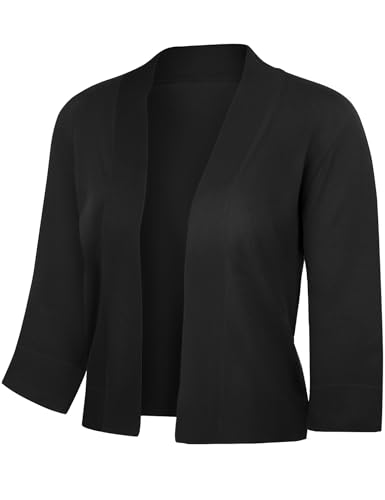 Image of Cardigan for Women, Lightweight Cardigans Women Dressy for Summer, Short Bolero 3 /4 Sleeve Cropped Shrug Sweaters Jacket