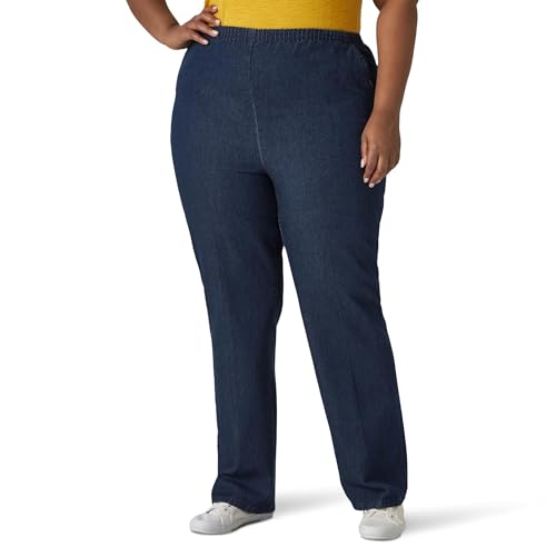 Chic Classic Collection womens Plus Stretch Elastic Waist Pull-on Pant Jeans Original Stonewash Denim 26 US
