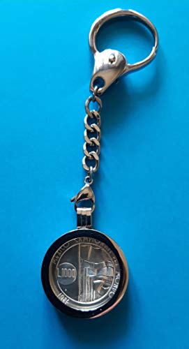 Moneda de plata Copa Mundial 1986 San Marino en llavero masculino de alta calidad 2