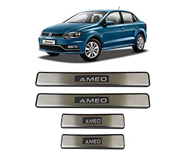 Image of Door Sill /Foot Step Stainless Steel Plates Compatible with Volkswagen Ameo (Set of 4 Pcs)