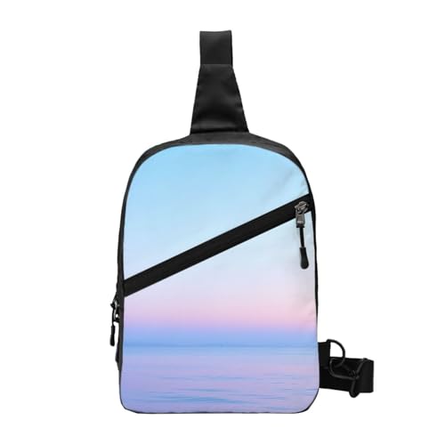 Blue and Purple Pastel Colors Print Men's and Women's Foldable Crossbody Bag,Sports Crossbody Bags,and Daily Chest Bags