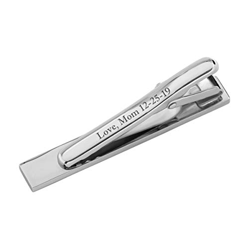 personalized silver stainless steel tie clip for firefighters custom engraved free - ships from usa
