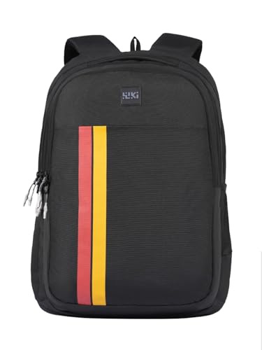 Image of Varsity Pro Solid Backpack, 35L, 3 Compartments + 1 Pocket, File Folder Section, Built-in Organizer, Spacious School, College & Office Bag