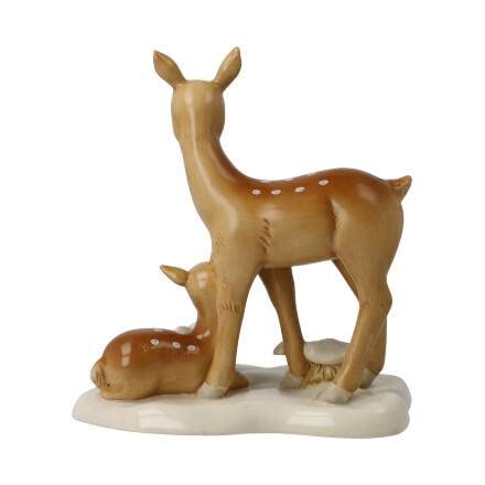 Goebel 66-704-47-1 Figurine Deer in Snow Winter Forest Stoneware Height 14 cm, Multicolor, 14cm - Image 4