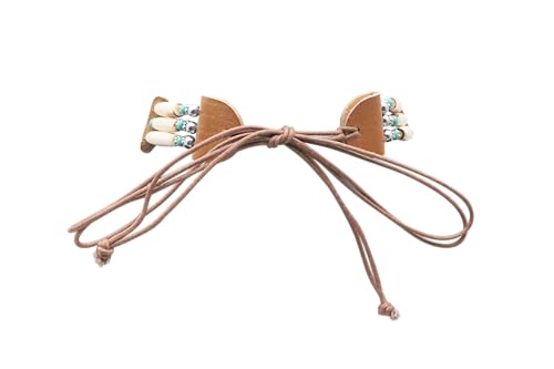 outROAR Gear Native Style Bone Choker Necklace- Three Row American Indian Inspired Regalia - Rustic Beige with Blue/Brown Accents2