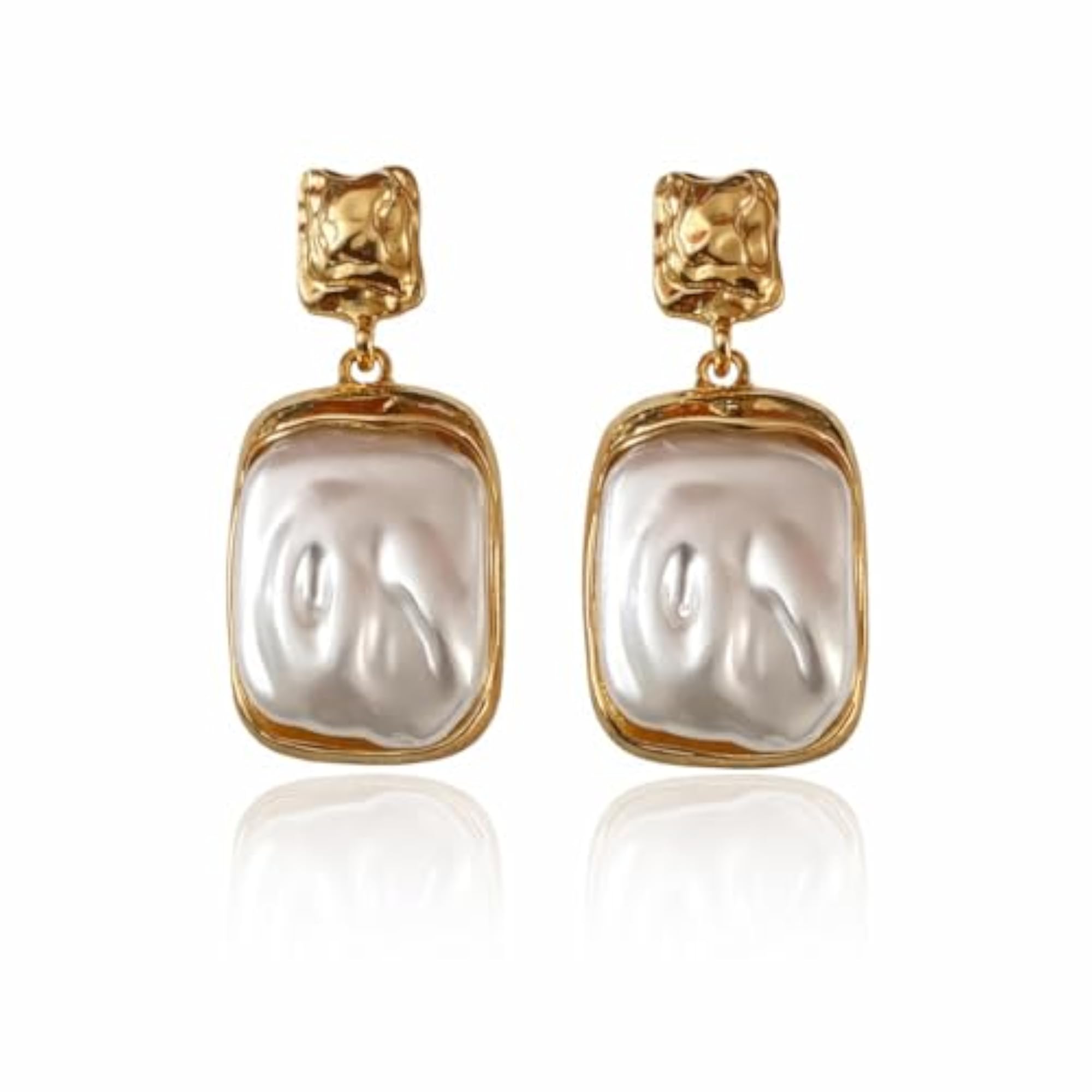 Women's Elegant Gold Plated Statement Drop Earrings, Lightweight