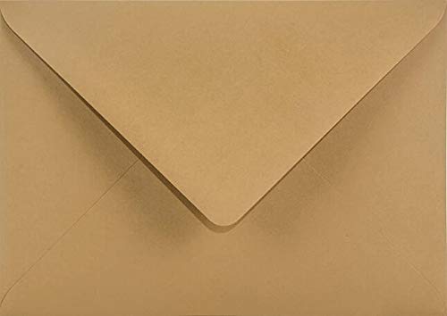 Netuno 100 Light Brown Coloured envelopes B6 125 x 175 mm 4.9 x 6.9 in 115gsm Sirio Color Bruno Pointed Flap Colourful envelopes for Greeting Cards Christmas Cards Wedding Invitations Birthdays