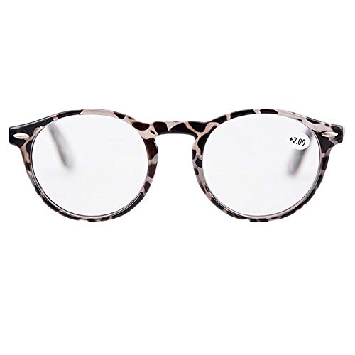 YUNCAT Lunettes de Lecture rétro Cadre Rond Ultra Leger Vintage Force Transparent lentille optionnelle +1.00 à +4.00