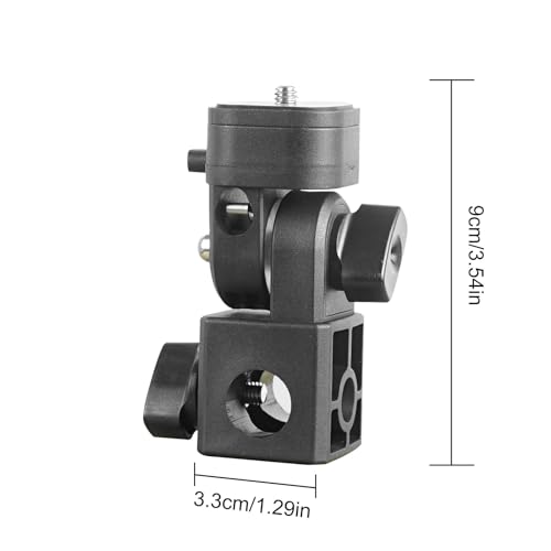 Image of PUSOKEI Light Stand Adapter, Universal 1 /4 Screw Thread with Cold Shoe Design for Cameras Video Lights Phone Holders, 180 Tilt Range Photography Equipment