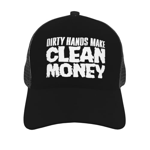 Dirty Hands Make Clean Money Unisex Mesh Baseball Caps - Classic Adjustable Hat3