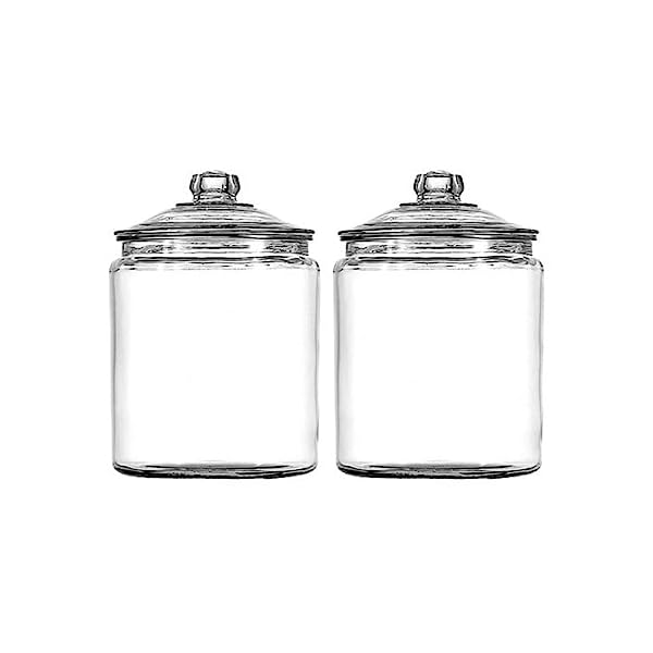 Anchor Hocking Heritage Hill 1 Gallon Glass Jar with Lid, Set of 2
