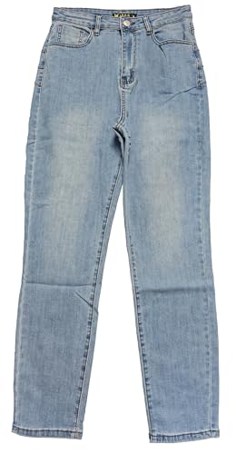 Classic Straight Leg Denim Jeans, High Waist, Medium Wash, Regular Fit