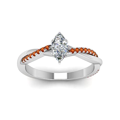 Image of 55Carat Choose Your Gemstone Dainty Infinity Twist Diamond CZ Ring Sterling Silver Marquise Shape Engagement Rings Everyday Jewelry Wedding Jewelry Handmade Gifts for Wife US Size 4 to 12