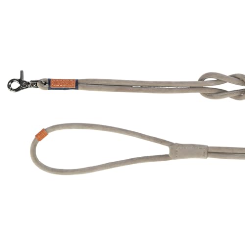 Trixie Hundeleine aus Leder BE Nordic Leine Leder XS-L, 1,20 m ø 8 mm in grau - Lederleine für Hunde mit nordischem Charme - für sehr kleine bis große Hunde - 17460