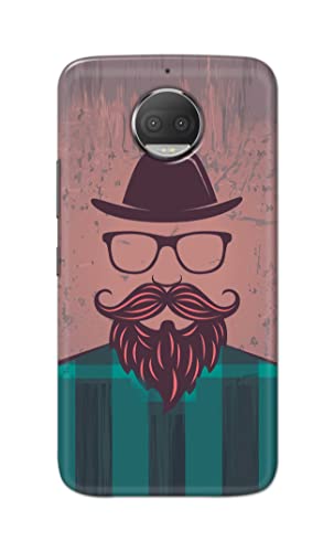 Image of PRINTFIDAA Man Icon with Beard Shirt Hipster Printed Designer Hard Case for Motorola Moto G5S Plus (5.5 inch), XT1803, XT1805, XT1806, XT1804 Back Cover -(e) RPM1001