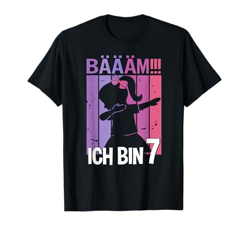 Mädchen Tanzen Bääm Ich Bin 7 Jahre Dab Geburtstag T-Shirt