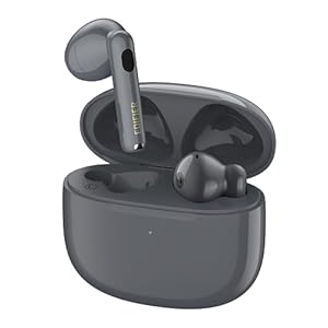 Edifier W320TN Adaptive Active Noise Cancelling oordopjes, LDAC & Hi-Res audio draadloos, 6 microfoons AI-Call-ruisonderdrukking, in-ear detectie, app, snel opladen, IP54, Bluetooth 5.3, grijs