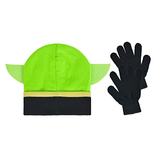 Image of Star Wars Beanie Hat and Gloves Set, Kids Winter Knit Cap and Matching Mittens