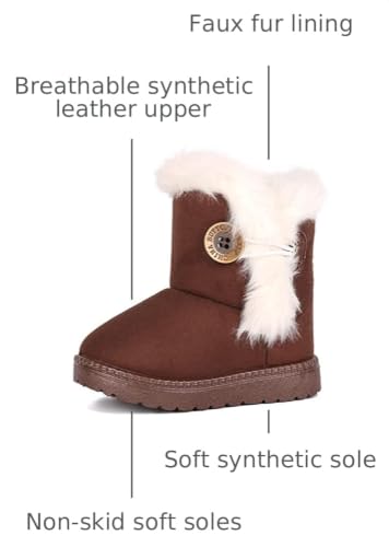 Image of Femizee Girls Boys Warm Winter Boots Kids Outdoor Snow Boots(Toddler /Little Kid)