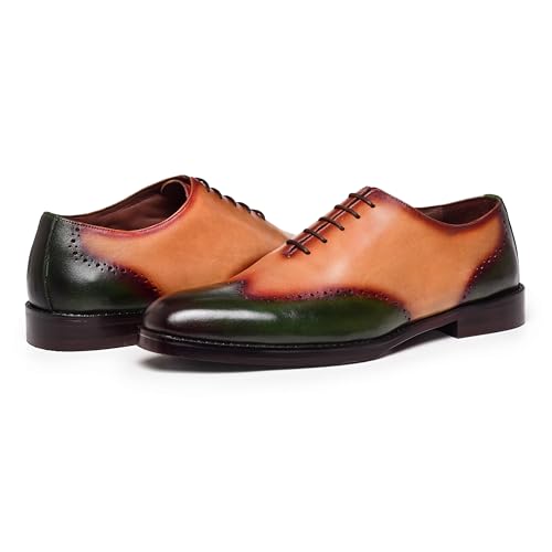 Image of Lethato Handcrafted Wholecut Oxford Men's Genuine Leather Lace Up Dress Shoes