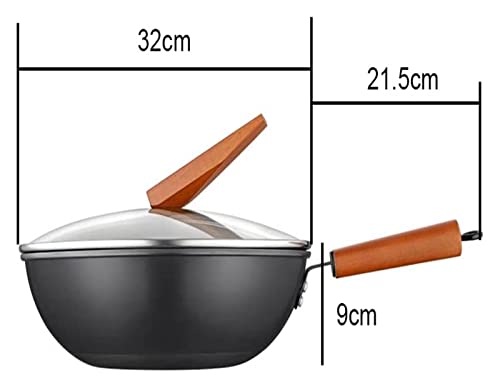 Wok con tapa de vidrio y mango de madera miniatura 5