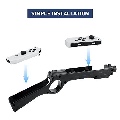 FANPL Game Gun for Nintendo Switch & Switch OLED Joy Con, Controller Grip for Hunting Simulator, for Wolfenstein 2, for Splatoon, for Big Buck Hunter Arcade and Other Switch Shooting Games - Black